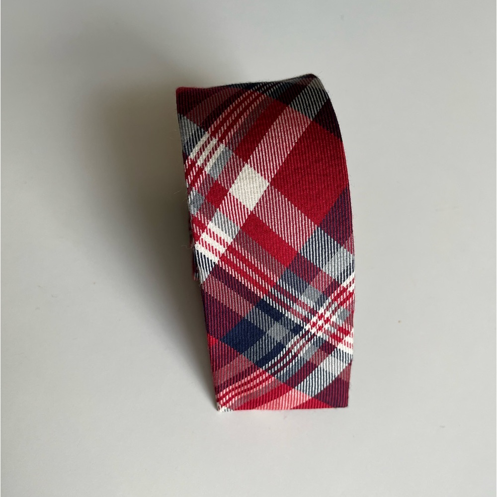 Red Plaid Square Tie